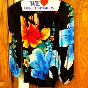 WHBM silk floral blouse